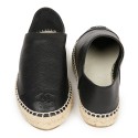Chanel black leather espadrilles T38