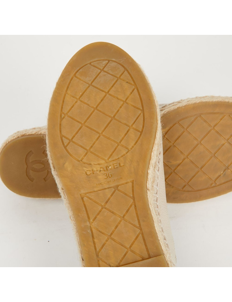 Espadrilles T36 cuir beige CHANEL