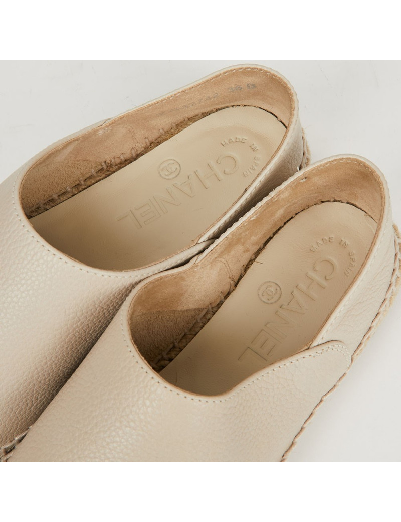 Chanel beige leather espadrilles T36 