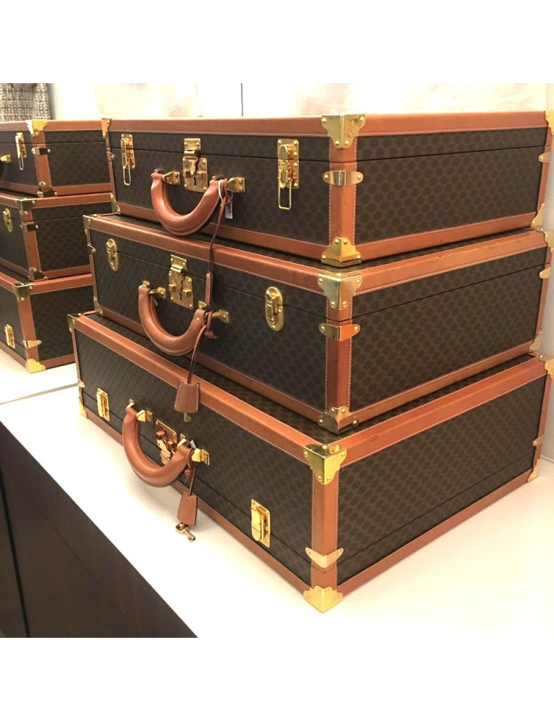 Valise CELINE en toile monogram marron