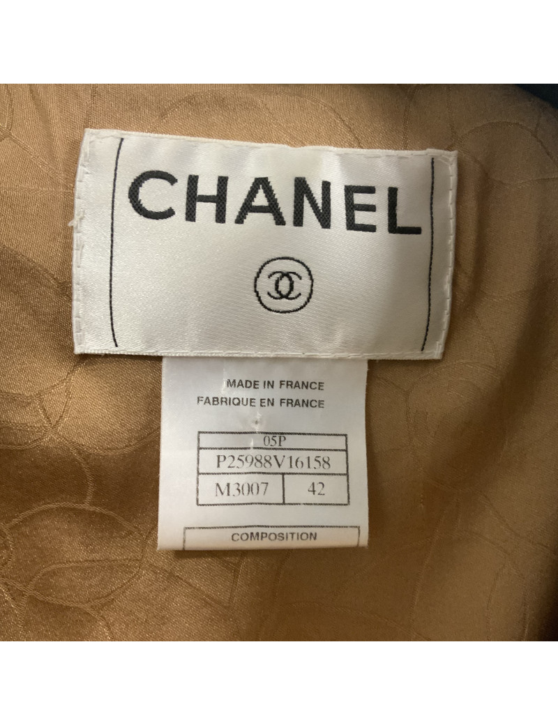 Veste CHANEL T 42 tweed fils d'or