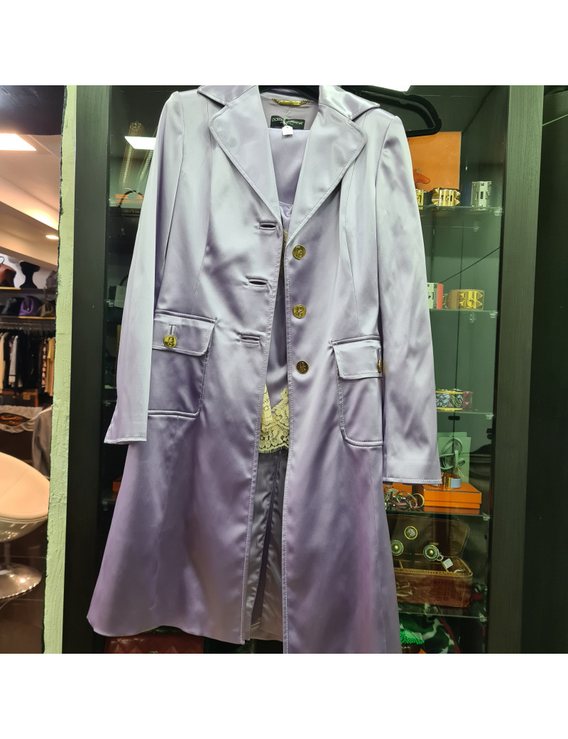 ensemble DOLCE & GABBANA pantalon veste et caraco en soie mauve