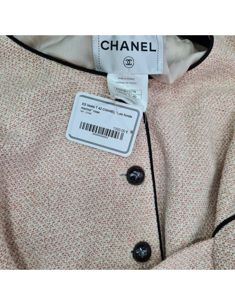 ES Veste T 42 CHANEL "Les fonds marins" rose