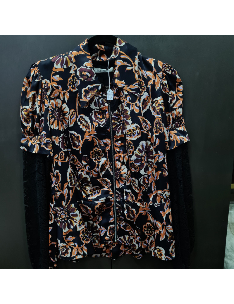 Ensemble fleuri zippé Rodarte soie et dentelle