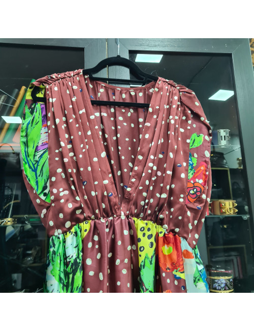 Robe Tsumori Chisato soie multicolore