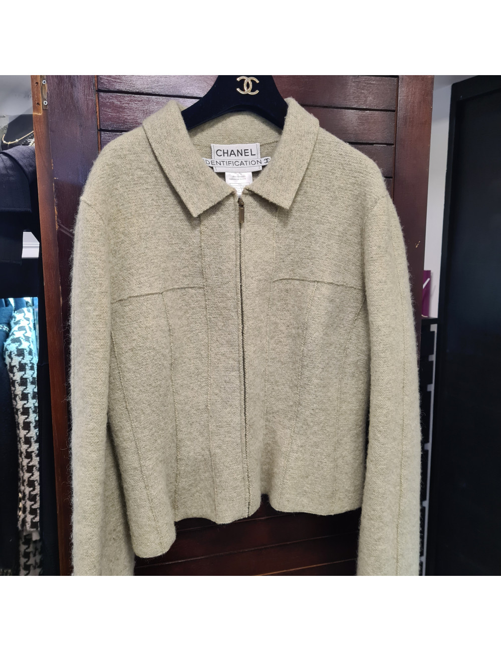 Veste T 42 chanel "Identification" en laine bouillie