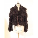 RIZAL t M dark brown knitted mink jacket
