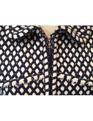 Robe Manteau CHANEL tweed bleu T38 2