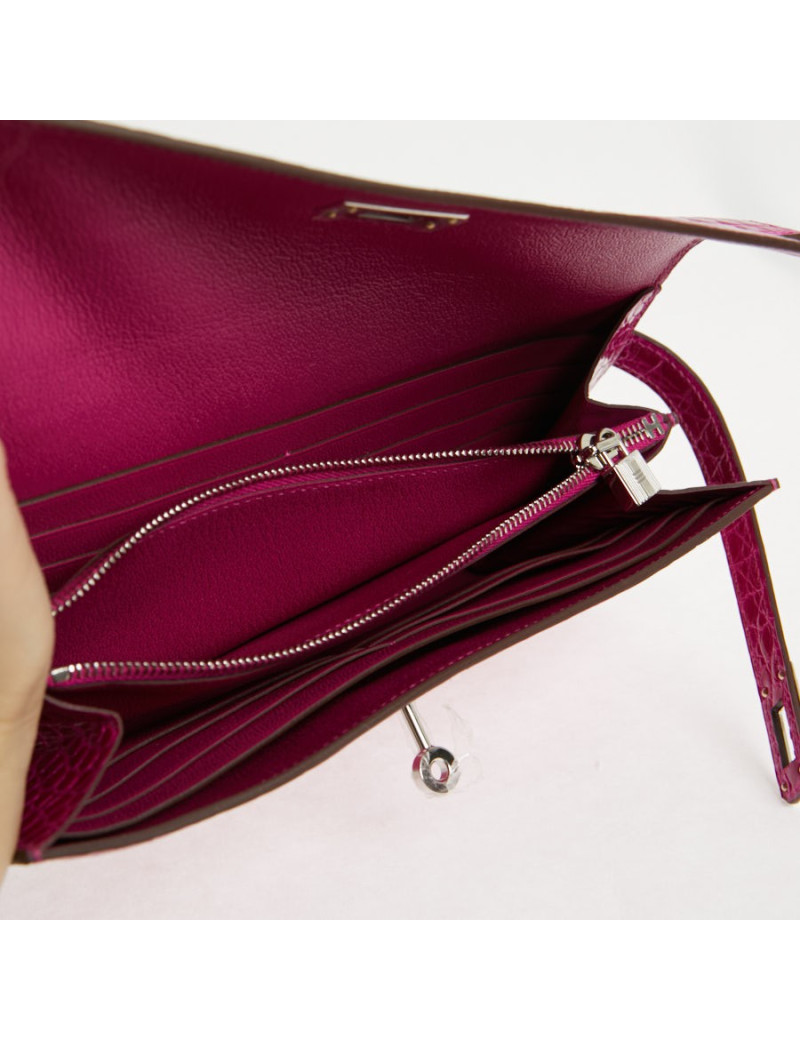 Portefeuille Kelly Alligator Rose Sherazade