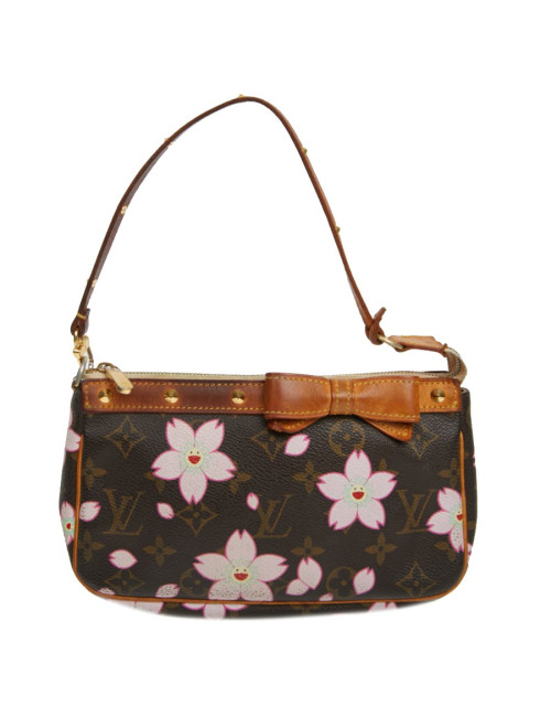 Pochette accessoire Louis Vuitton toile Monogram Cherry Blossom Murakami