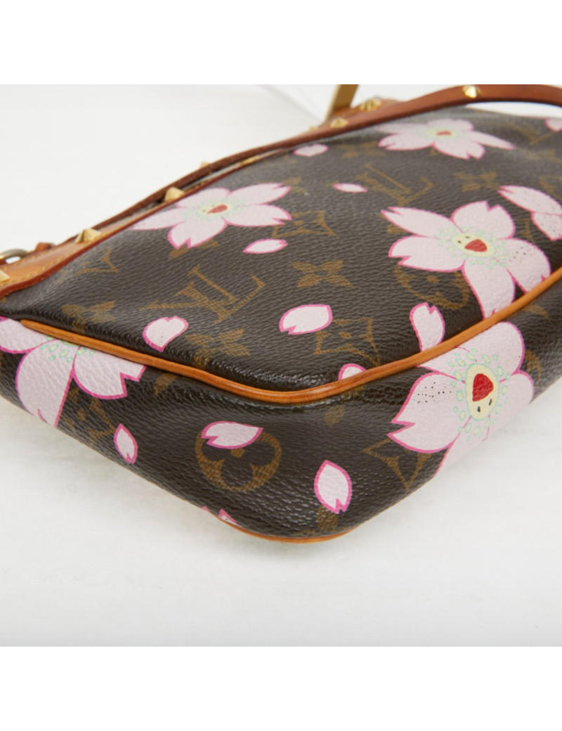 Pochette accessoire Louis Vuitton toile Monogram Cherry Blossom Murakami