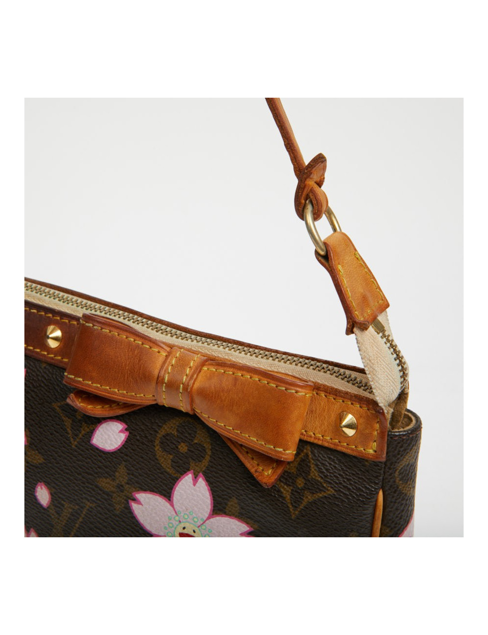 Pochette accessoire Louis Vuitton toile Monogram Cherry Blossom Murakami