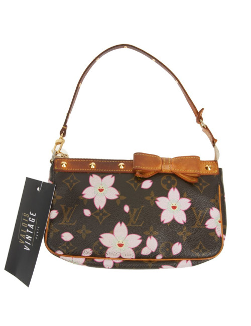 Pochette accessoire Louis Vuitton toile Monogram Cherry Blossom Murakami