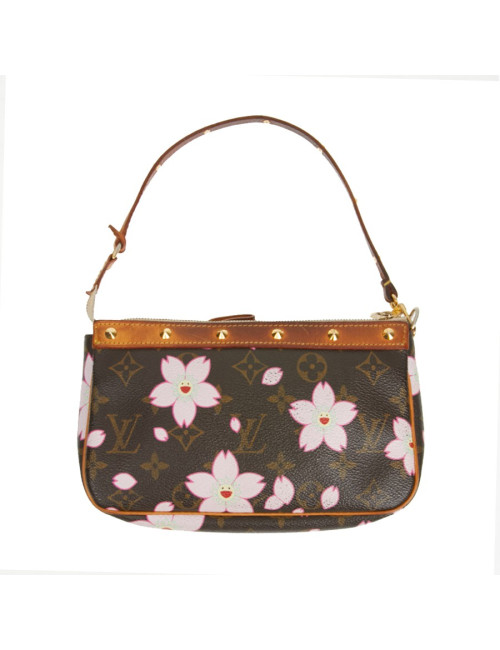 Pochette accessoire Louis Vuitton toile Monogram Cherry Blossom Murakami