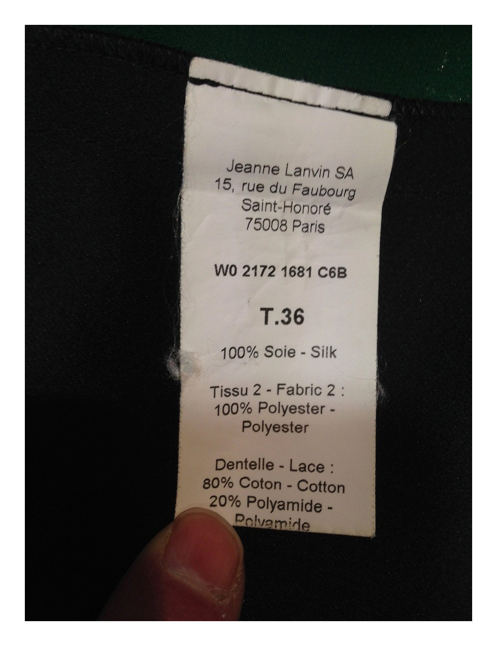 Robe fourreau LANVIN soie avec dentelles T36