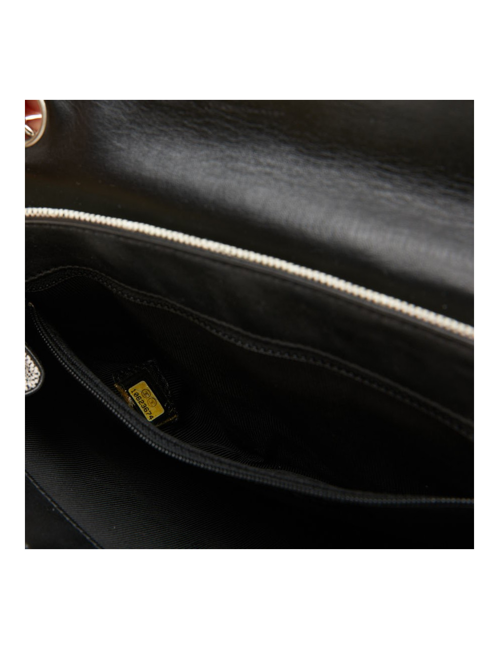 Baguette CHANEL toile blanc noir Vintage