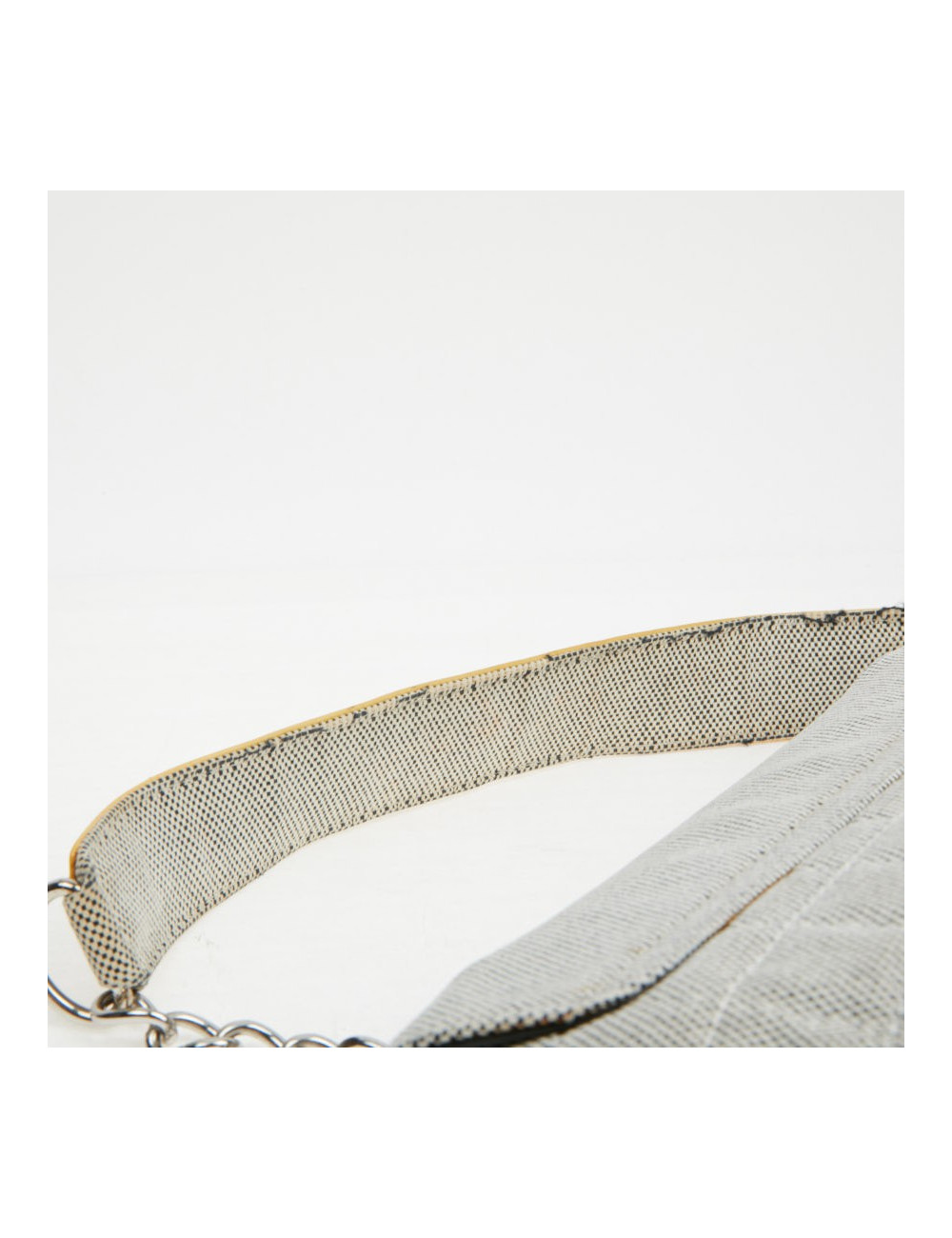 Baguette CHANEL toile blanc noir Vintage