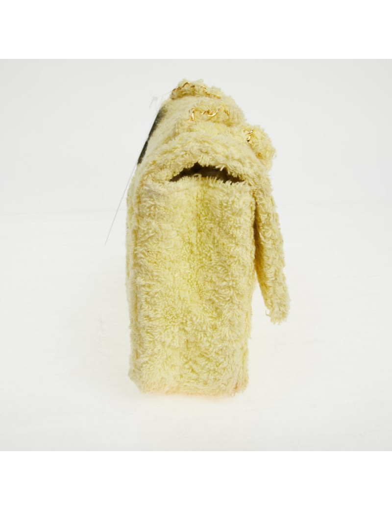 Occasion Certified CHANEL Vintage Timeless Bag in yellow terrycloth 