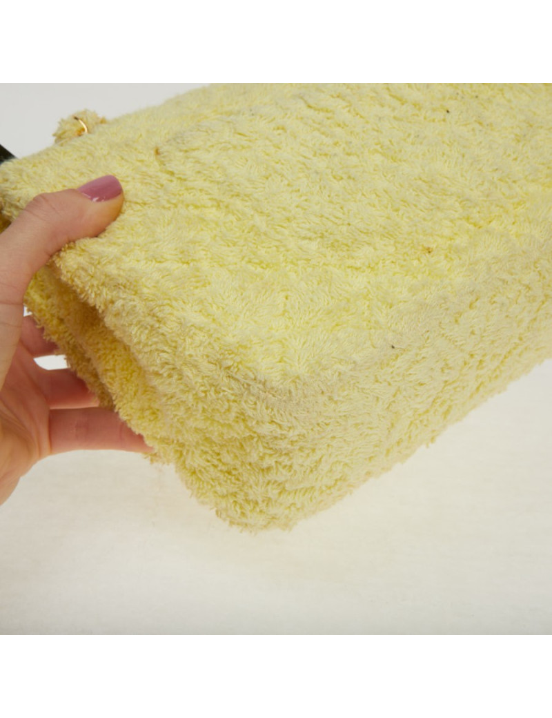 Occasion Certified CHANEL Vintage Timeless Bag in yellow terrycloth 