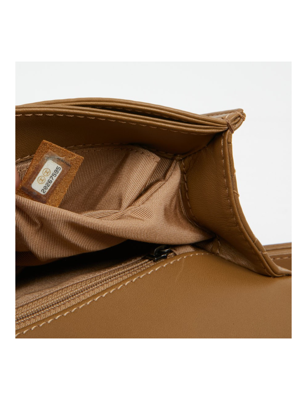 Sac à main Boy Chanel tweed marron