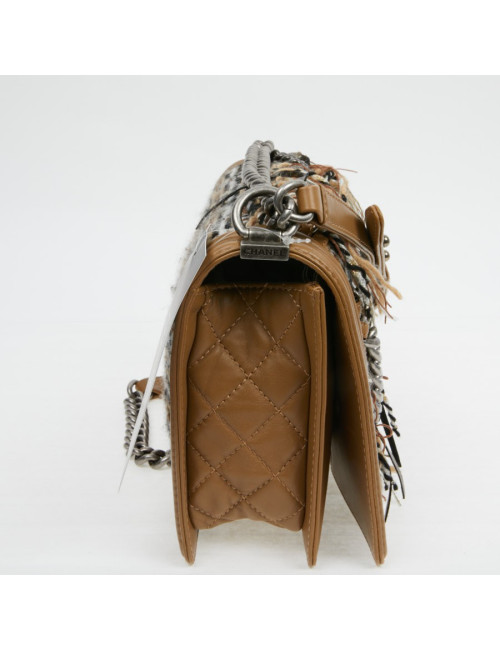 CHANEL Paris Dallas Boy Flap Bag in Brown Tweed, Fringes and Chains