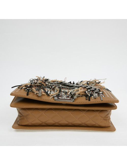 Sac à main Boy Chanel tweed marron