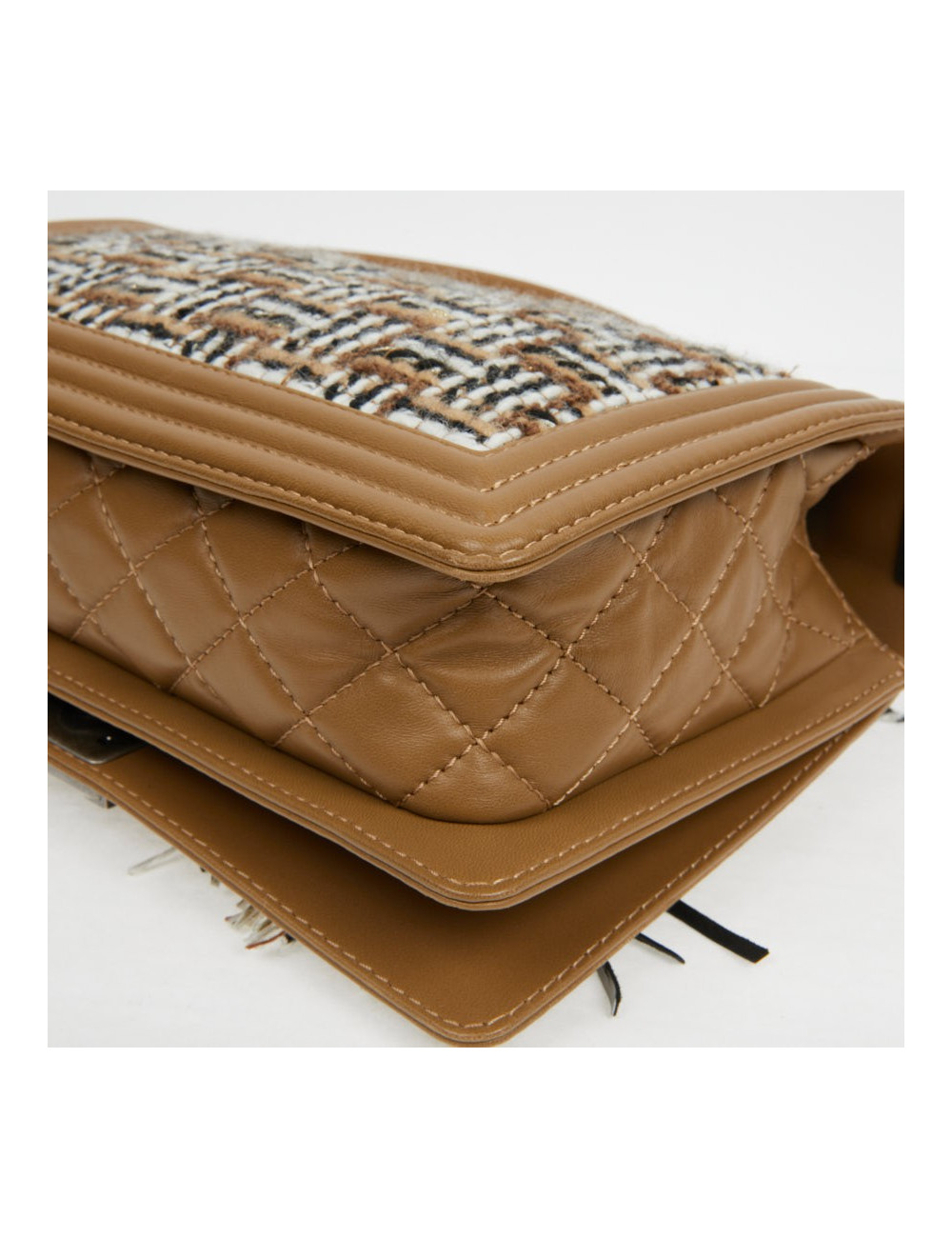 Sac à main Boy Chanel tweed marron