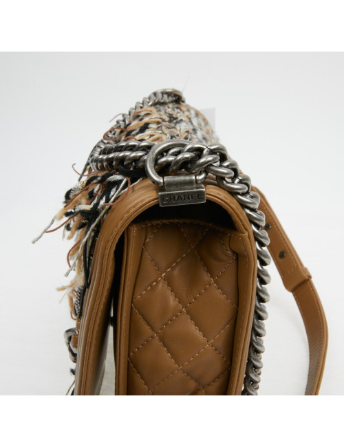 CHANEL Paris Dallas Boy Flap Bag in Brown Tweed, Fringes and Chains