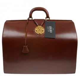 Mallette Hermès cuir brun vintage