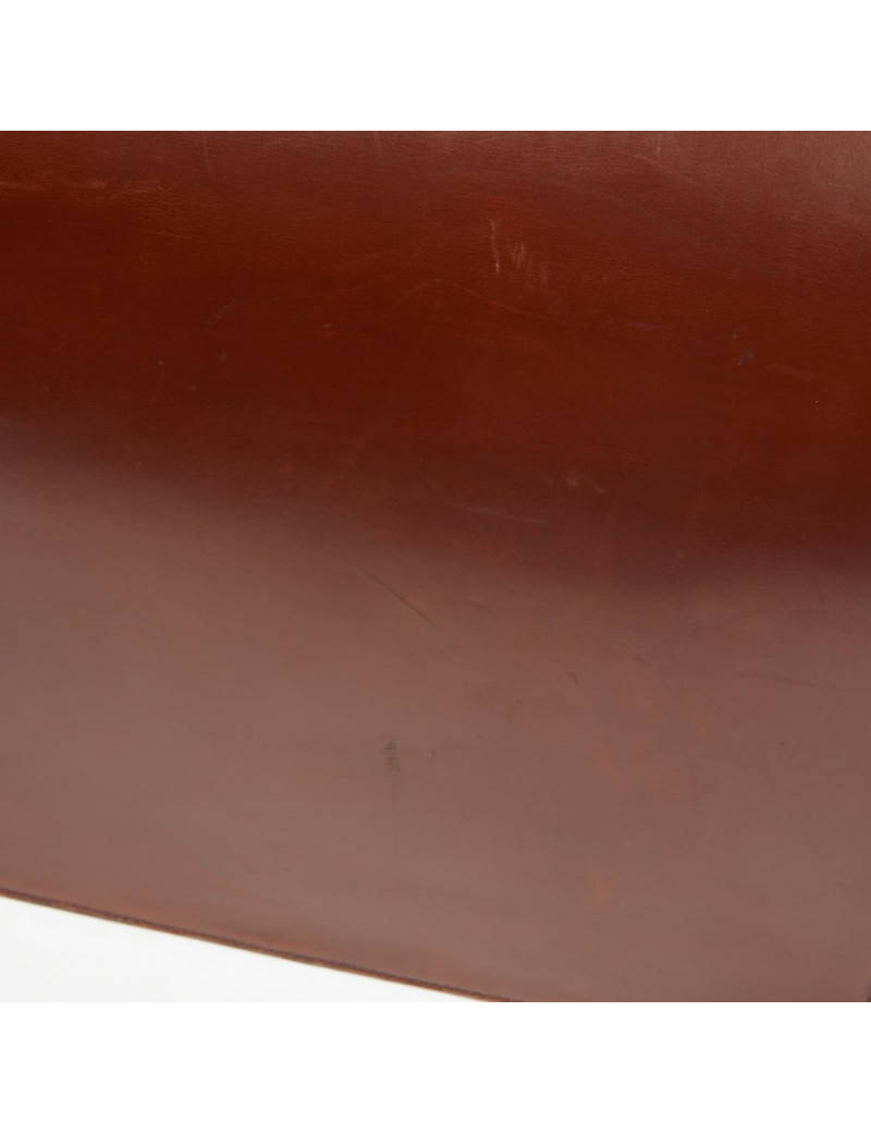 Mallette Hermès cuir brun vintage