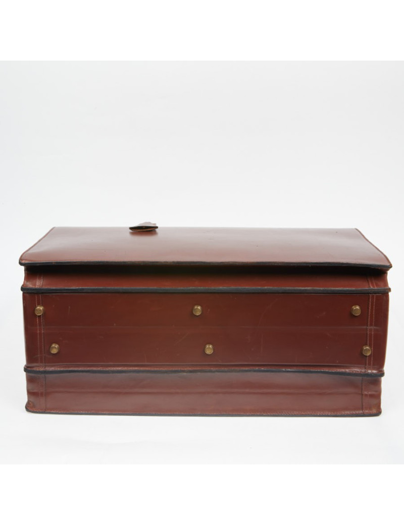 Mallette Hermès cuir brun vintage