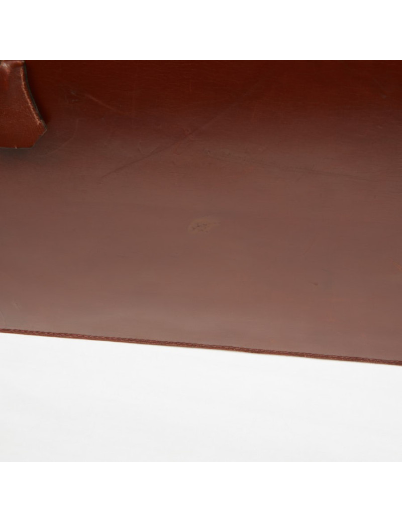 Mallette Hermès cuir brun vintage