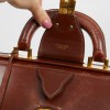 Mallette Hermès cuir brun vintage