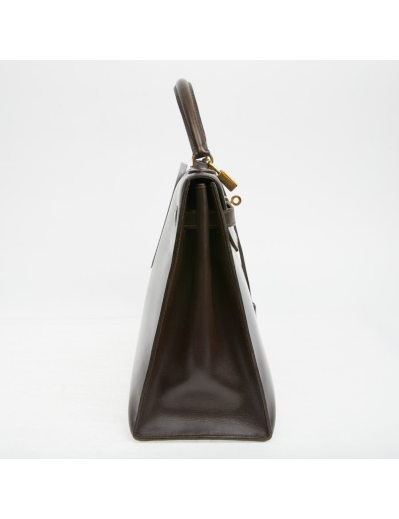 Kelly 32 marron box Hermès vintage