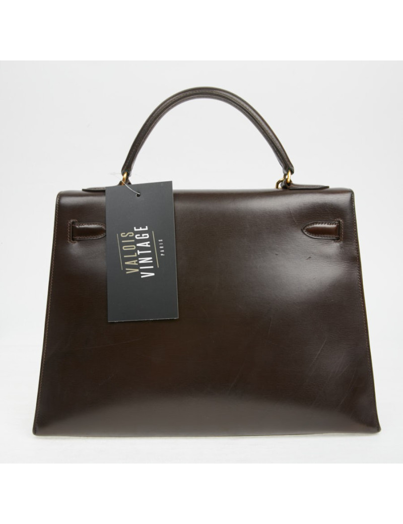 Kelly 32 marron box Hermès vintage
