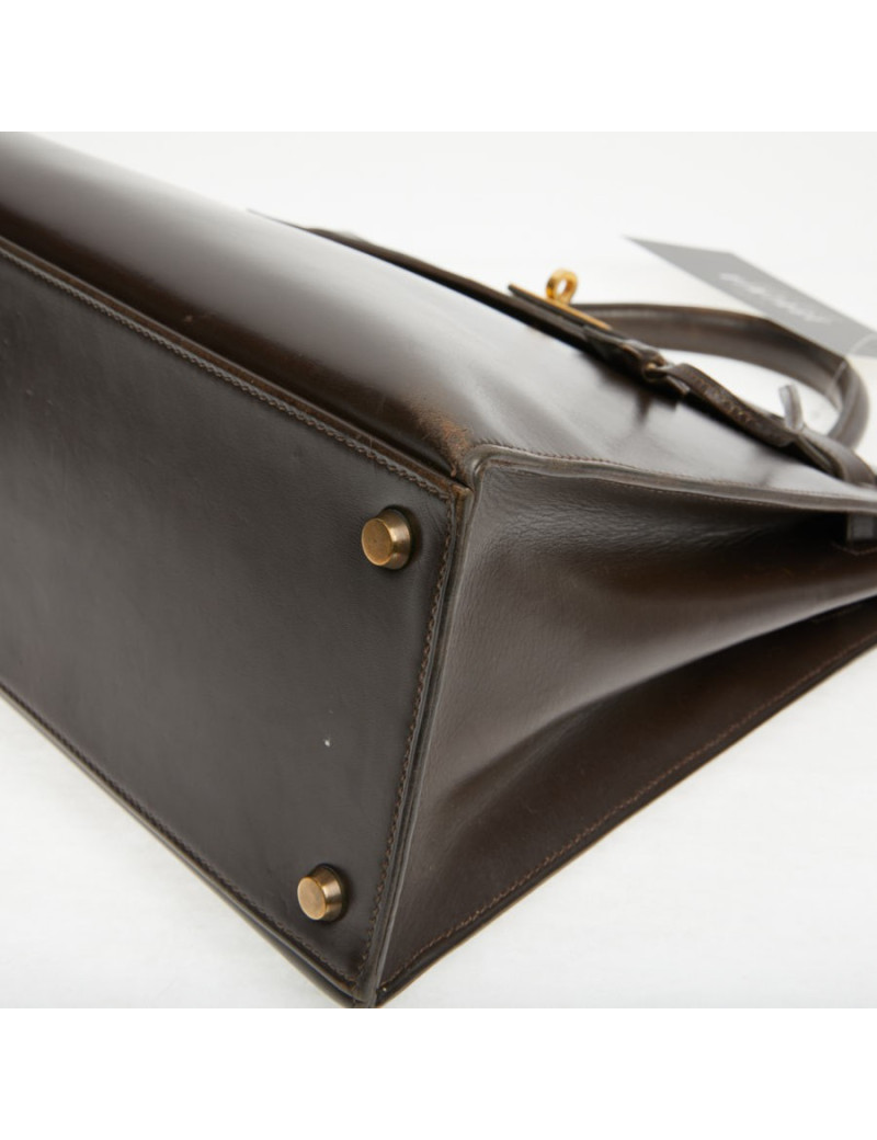 Kelly 32 marron box Hermès vintage
