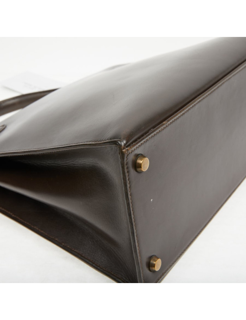 Kelly 32 marron box Hermès vintage