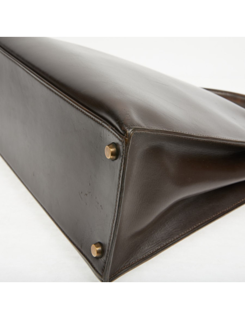 Kelly 32 marron box Hermès vintage