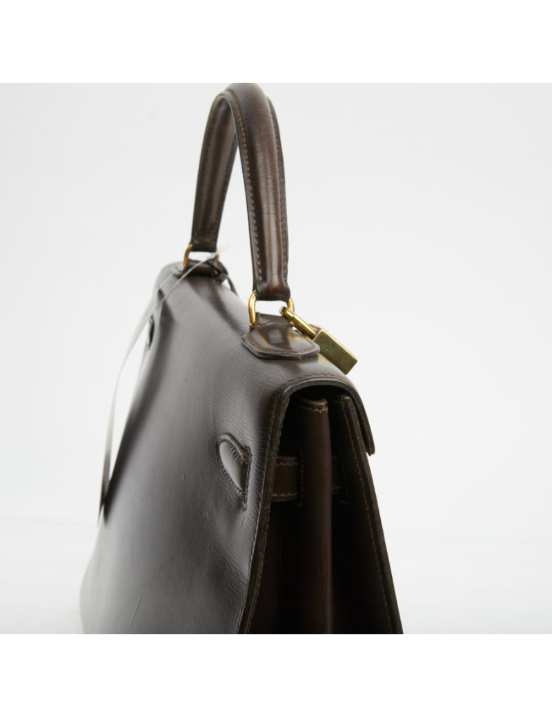 Kelly 32 marron box Hermès vintage