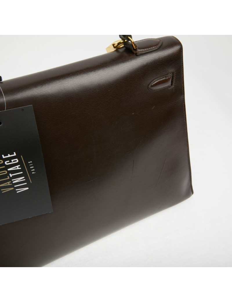 Kelly 32 marron box Hermès vintage