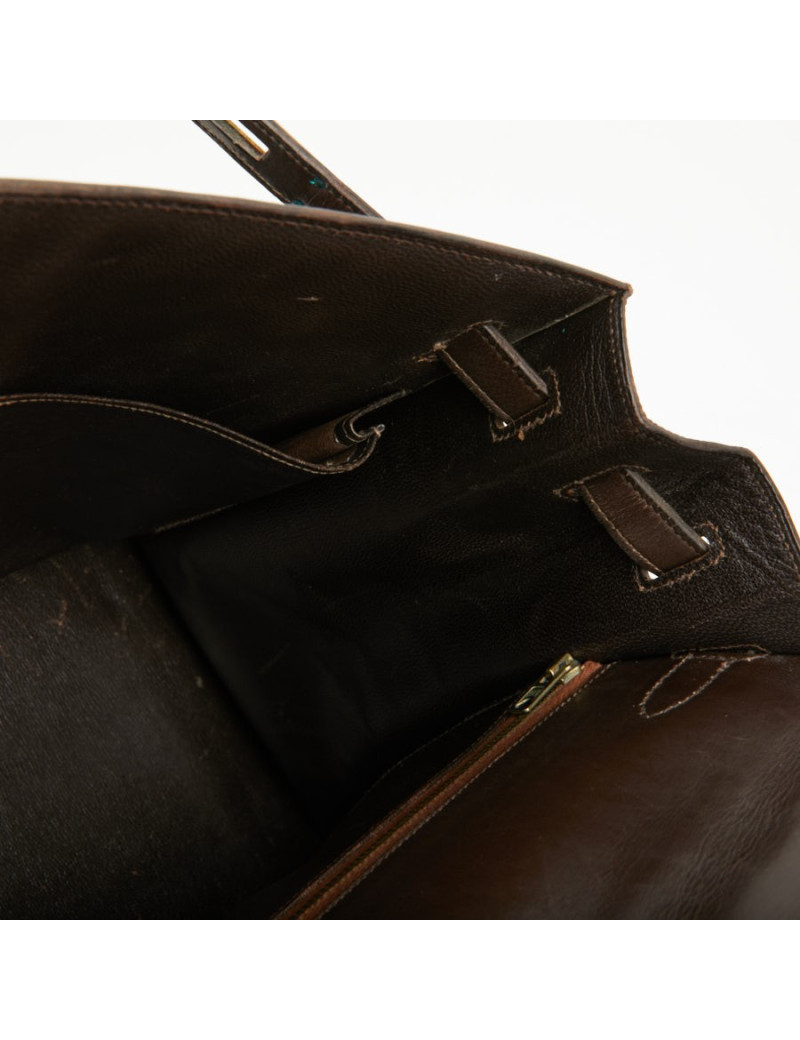 Kelly 32 marron box Hermès vintage