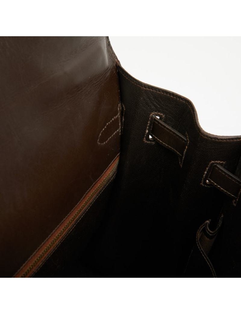 Kelly 32 marron box Hermès vintage