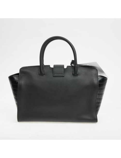 Sac Yves Saint Laurent Downtown Baby cuir noir imitation croco