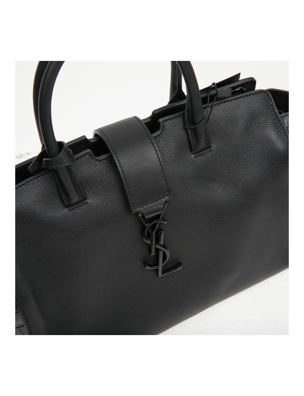 Sac Yves Saint Laurent Downtown Baby cuir noir imitation croco