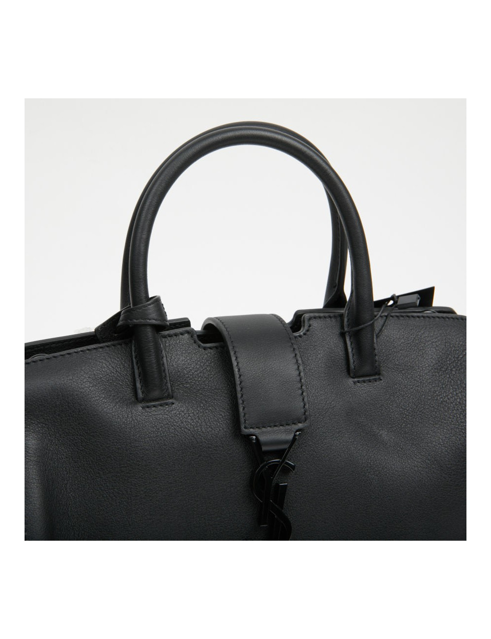 Sac Yves Saint Laurent Downtown Baby cuir noir imitation croco