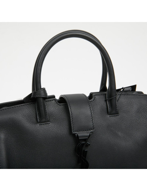 Sac Yves Saint Laurent Downtown Baby cuir noir imitation croco