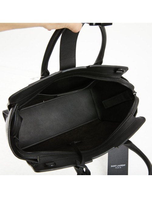 Sac Yves Saint Laurent Downtown Baby cuir noir imitation croco