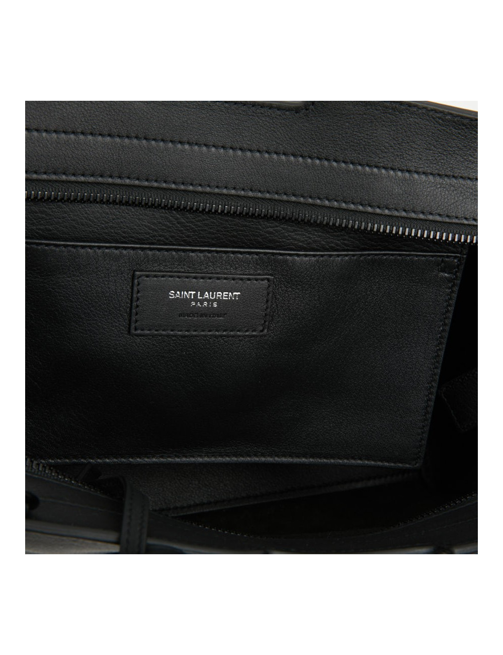 Sac Yves Saint Laurent Downtown Baby cuir noir imitation croco