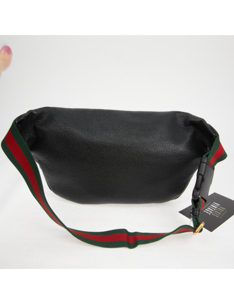 Ceinture banane Gucci noir grainé