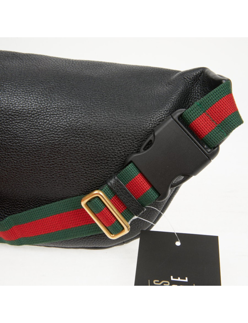 Ceinture banane Gucci noir grainé